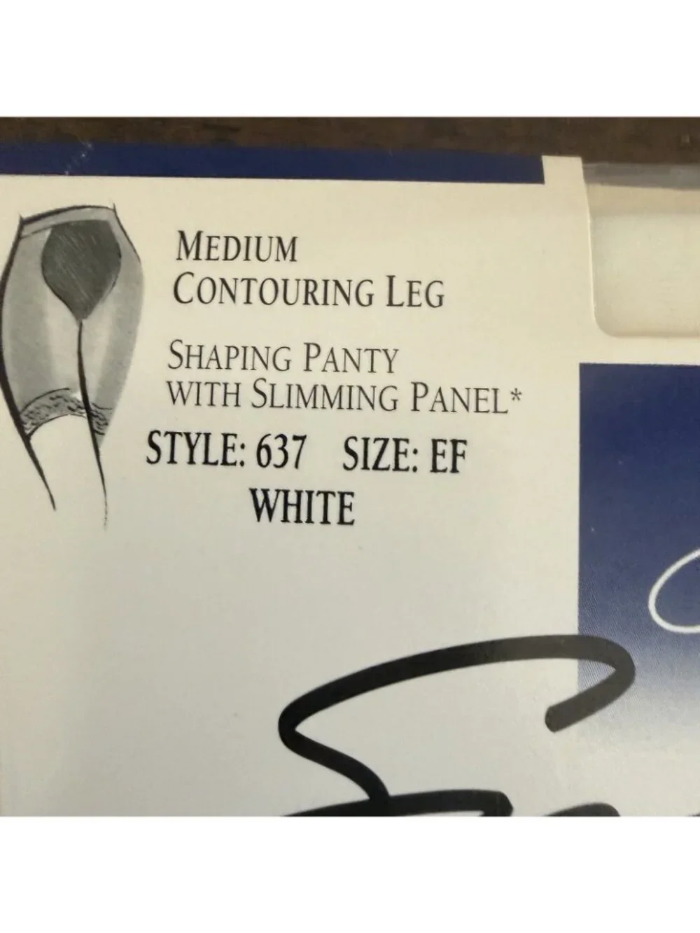 Hanes Smooth Illusions Body Contouring Pantyhose White Size EF Style 637 NOS